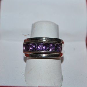 Gorgeous Channel Set Amethyst Sterling 925 Ring